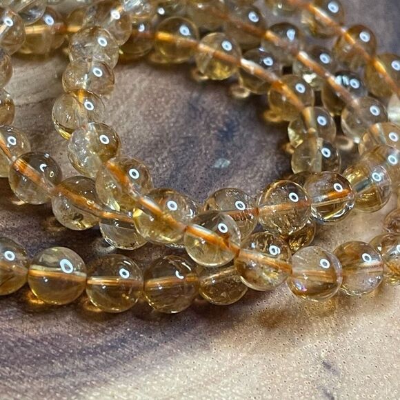 Citrine beaded stretch bracelet ONE NEW reiki meditation crystal healing 7mm - Picture 4 of 9